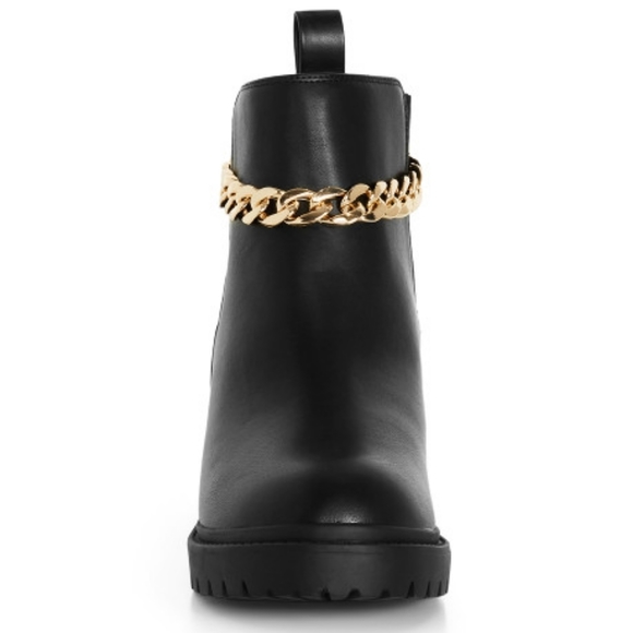 NEW AMELIA CHAIN ANKLE BOOT BY AVENUE IN BLACK (WIDE WIDTH) - Picture 6 of 12